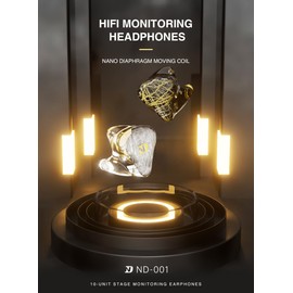 ND 001 4BA+1DD in Ear Monitor, HiFi IEM Earphones, Deep Bass Wired Earphones with Tangle-Free Detachable Cable