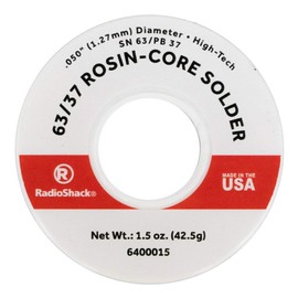 RadioShack SnPb 63/37 Tin/Lead Rosin-Core Solder, 0.050" Diameter - 1.5 oz. Spool
