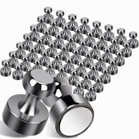 55Pcs Bright Black Fridge Magnets, Strong Refrigerator Magnets, Small Push Pin Magnets for Whiteboard, Decorative Whiteboard Magnet s for Classroom, Kitchen Accessories, Office and Map Magnet