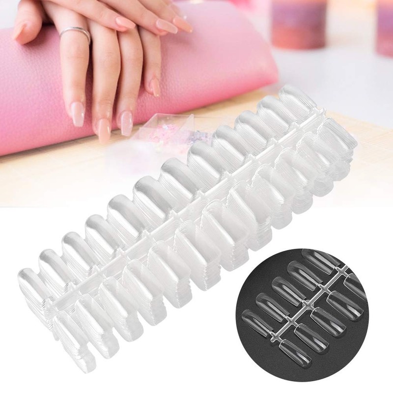 Puntas de uñas postizas, 504 piezas Puntas de uñas transparentes