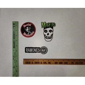 Unbranded Punk Band Patches Lot (3) Misfits Social Distortion Ramones Iron On