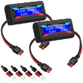 Yunsailing 2 Pcs High Precision Watt Meter Power Analyzer Battery Consumption Performance Monitor Power with Backlight Digital LCD Screen