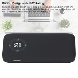 5G Mobile Hotspot, WiFi 6 16 Users Portable Wireless Router with SIM Card Slot and 7100mAh Battery, for Travel Business Outdoor Use (Black)