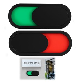 2 targhette scorrevoli senza occupazione, per WC, senza occupazione, per porta, 10 x 4 cm, autoadesive per WC, per ufficio, hotel, sala conferenze, WC
