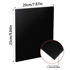 DRERIO Pack of 5 Acrylic Sheets Black Acrylic Blanks Rectangular Acrylic Discs 25 x 20 cm x 2 mm Large Black Plastic Sheets Thick Acrylic Plates Signs for Picture Painting DIY Crafts