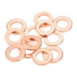 QUARKZMAN Pack of 12 Flat Copper Seals, 10 x 18 x 2 mm Copper Flat Metric Sealing Ring Seals for Hydraulic Fittings Screw Bolt Nut Electronic Repair