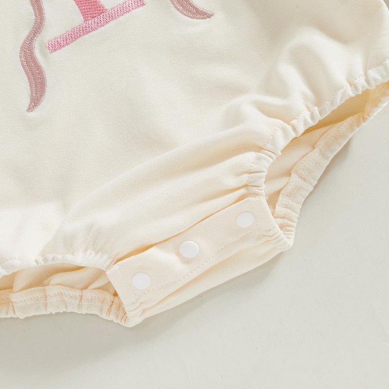 Honganda Baby Girl 1st Birthday Outfit Long Sleeve Bow Embroidery