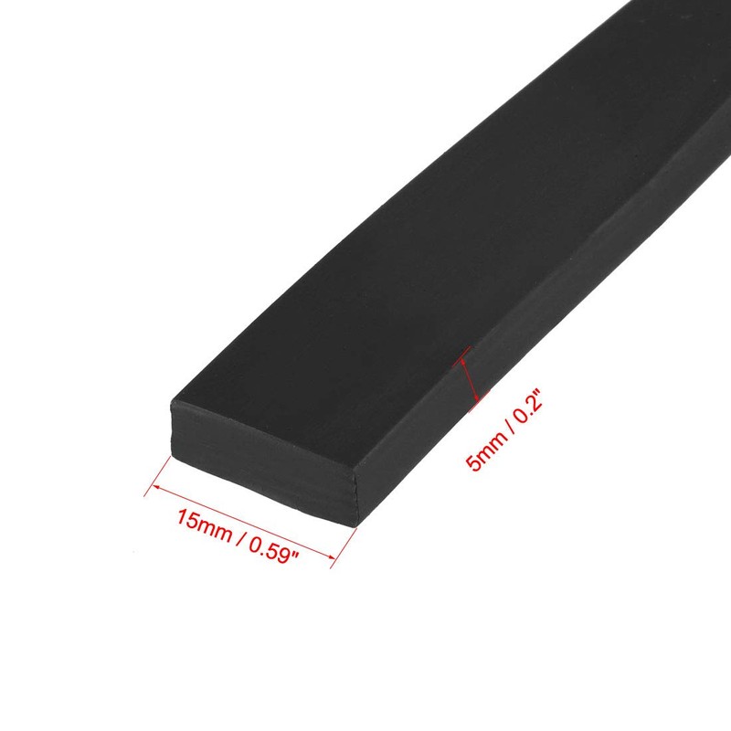 uxcell Solid Rectangle Rubber Seal Strip 15mm Wide 5mm Thick,