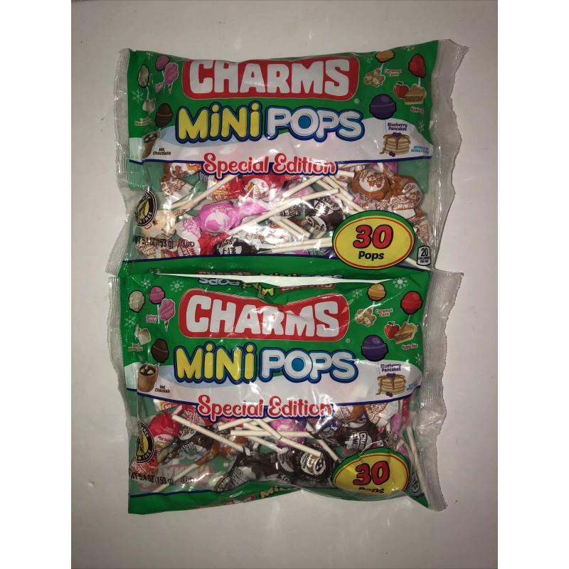 Charms Christmas Lollipops Mini Pops-SPECIAL EDITION Charms Sucker Candy-2 Bags