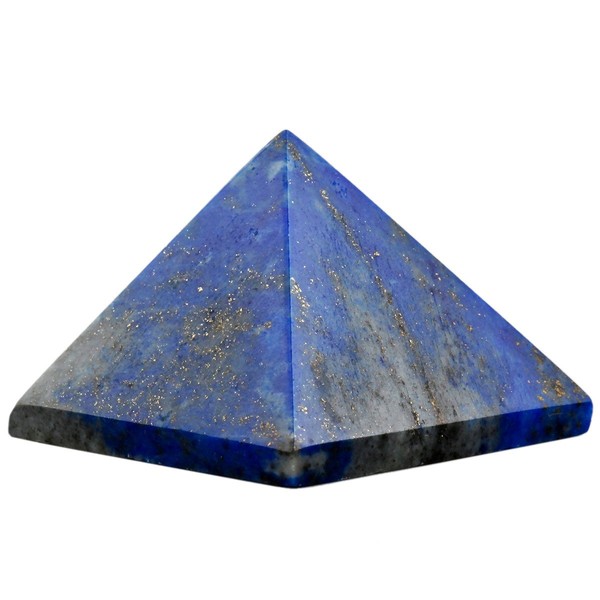 SUNYIK Natural Stone Pyramid, Healing Crystal Point Gemstone Energy Generator Reiki Metaphysical Decoration Figurine Lapis Lazuli, 1-1 1/8 inch