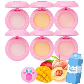 Kirby 6EA Cute Lip Balm for Girls, Fruity Lip Balm for Women with Vitamin E, Honey & Matcha Extract, Made in Japan, Shea Butter Lip Balm & Lip Moisturizer for Dry Lips, Sweets + Peach + Mango