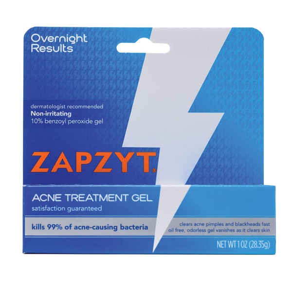 Zapzyt Maximum Strength 10% Benzoyl Peroxide Acne Treatment Gel 1 oz.