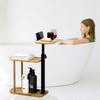 BeGyoku 3 Layer Bathtub Tray Table,Bamboo Swivel Bathtub Side Table