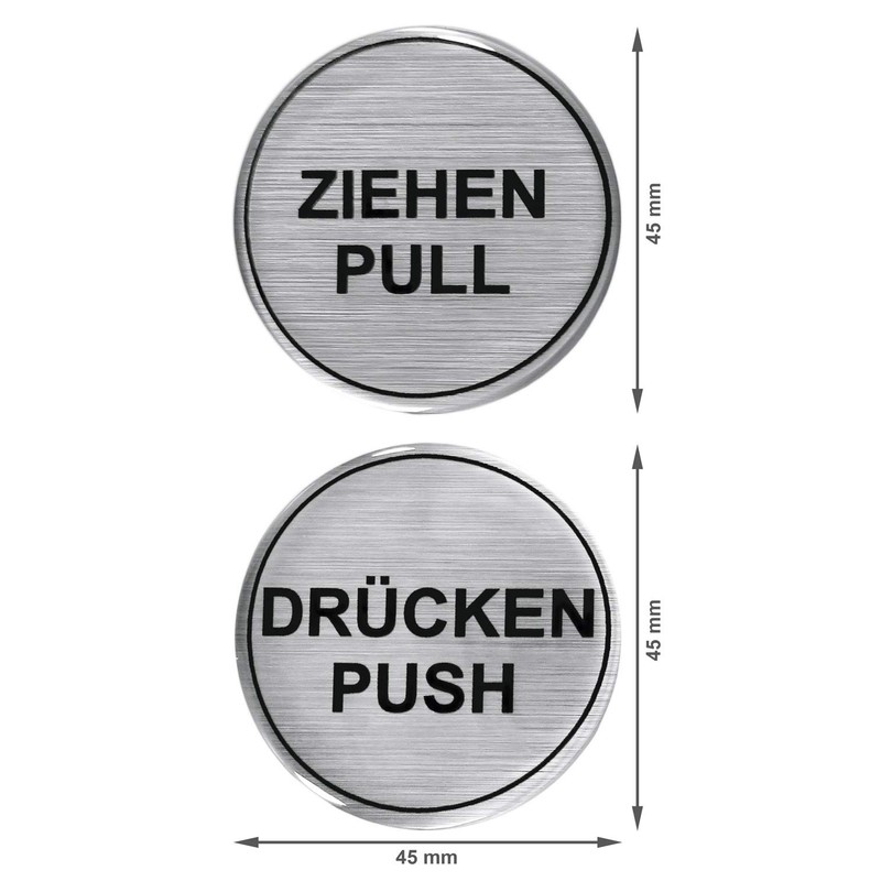 BIKE-label Door Sign 3D Sticker Diameter 45 mm Aluminium Look