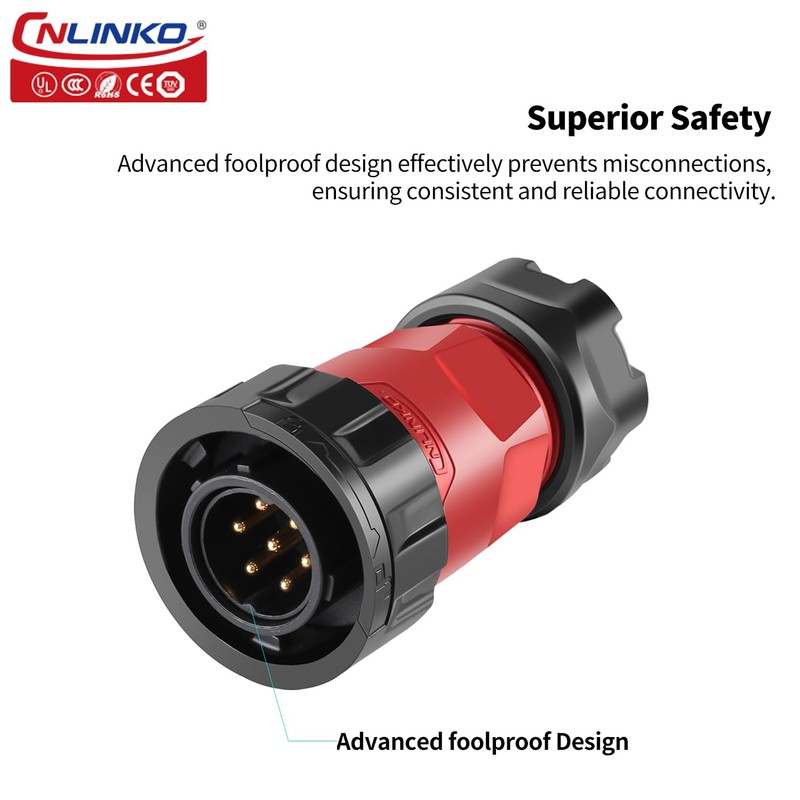 CNLINKO YM-20 Single-Hole Waterproof Connector with PIN Partitioned Design, IP68