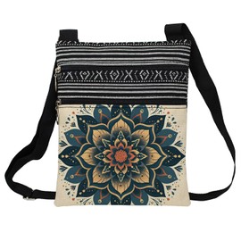 LiuenMgg Kaleidoscope Messenger Bag Small Ethnic Pattern Printed Adjustable Strap Crossbody Zipper Bag Kaleidoscope Phone Bag Wallet Cute Shoulder Handbag for Women Friends -1