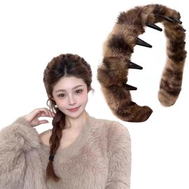 Leopard Print Headbands for Women, Leopard Spa Headband with Teeth for Washing Face Styling Hair Band with Clips Non Slip Make Up Headbands for Women Girls