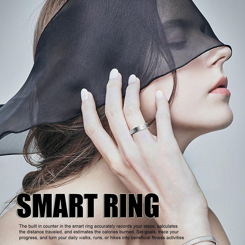 XUMIUZIY Smart Ring, Fitness Ring Tracker with Inlaid Rhinestone, Ultra