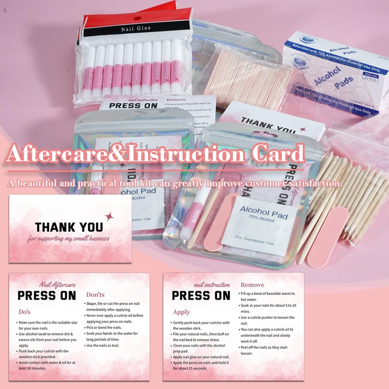 Press On Nail Tool Kit for Nail Business, Nail Prep
