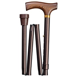 Folding Cane Triple Adjustable 85-95 cm in Case Bronze Walking Sticks