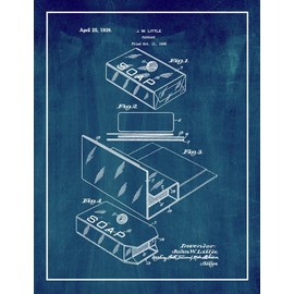 Cellophane Package Patent Print Midnight Blue with Border (8" x 10") M14612