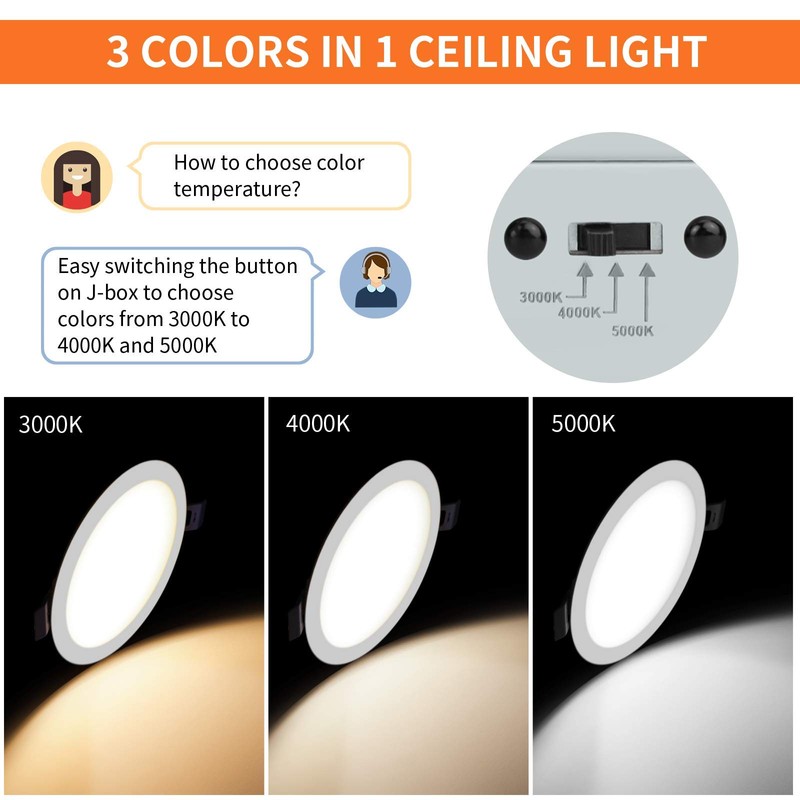 Meconard 4 Pack 4 Inch LED Recessed Ceiling Light with