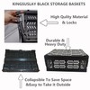 KINGSUSLAY 4-Pack Plastic Storage Crates,20L Foldable Baskets,Collapsible Crates, Storage Baskets