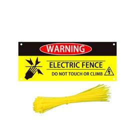 Electric Fence Warning Signs,10x4 Inch Do Not Touch or Climb Safety Sign for Farm Home Yard Warehouse,4PCS