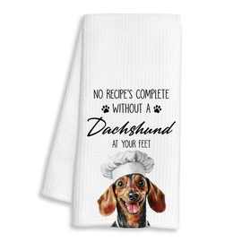 BAYOGITA Dachshund Kitchen Towels Decorative, Weiner Dog Dish Tea Towels for Kitchen Drying, Weiner Dachshund Lover Gifts Hand Towels, Pet Lovers Dog Mom Gifts, 16x24 Inch