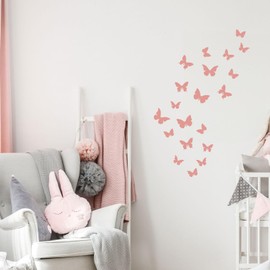 Stickerscape Butterfly Wall Stickers (Pink) | Nursery Wall Stickers, Woodland Wall Stickers, Nursery Wall Decor, Fairy Wall Stickers | Easy to Apply, Cleanly Removable