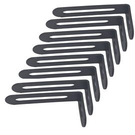Carrittons 8 Pcs Black Slotted L Bracket, Corner Braces Steel L Bracket Heavy Duty Joint Right Angle Shelf Support Corner Braces for Shelves (50*50mm/1.96*0.94 inch)