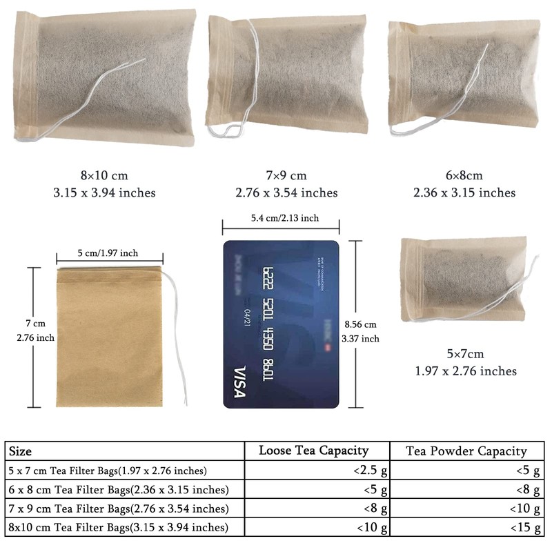 NEPAK 600 Pcs Disposable Tea Filter Bags for Loose Tea,Drawstring