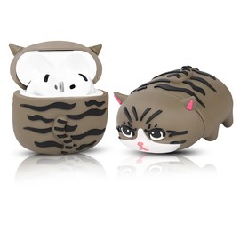 Suublg Case for AirPods 4 Wireless Earbuds (2024) with Carabiner, Silicone Charging Protective Cover with Cartoon Skin Design for AirPods 4th Generation Headphones