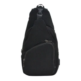 Nupouch Anti-Theft Daypack: Anti Theft Crossbody Bag, Lightweight for Travel, Hiking, or Everyday Pickpocket Protection, Regular, Black Corduroy