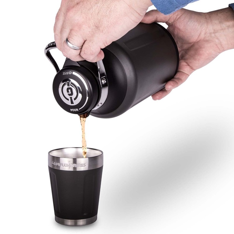 GrowlerWerks Element Stainless Steel Growler – Double-Wall Vacuum-Insulated for Cold