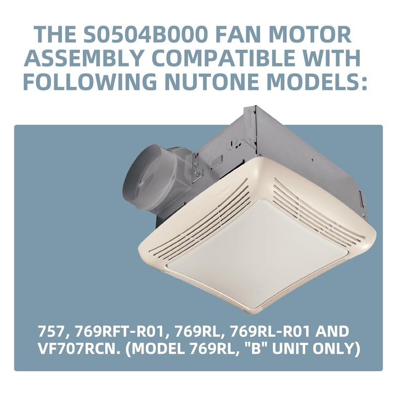 769RL B Unit for NuTone S0504B000 Motor Assembly,S0504B000 Fan Power