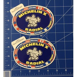 Lot 2 Rare ~ MICHELIN MAN X RADIAL TIRES VINTAGE ORIGINAL RACING STICKER NHRA