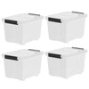 Uumitty 4-Pack 35 Quart Plastic Storage Bin with Secure Lid
