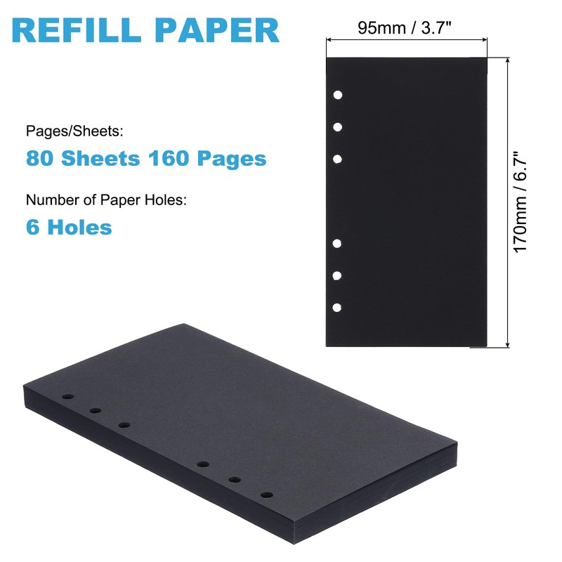 PATIKIL A6 Refill Paper, Unlined Blank Kraft Paper 6 Hole