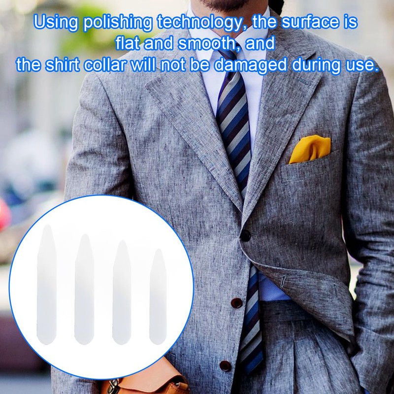 XPEX Pack of 80 Plastic Collar Stays, Shirt Collar Inserts,