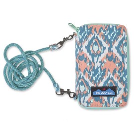 KAVU Go Time Bi-Fold Crossbody Wallet with Rope Strap, Beach Paint
