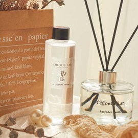 Chloefu LAN Lavender Reed Diffuser Refill 7.05 oz Natural Essential Lavender Scented Oil - Best for Aromatherapy, SPA and Home, 0% Alcohol, Fresh & Long Lasting Fragrance, Free Set of Reed Sticks