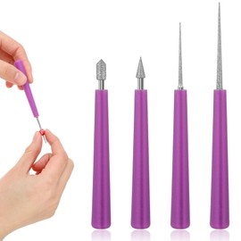 Jewelry File 4 Piece Bead Reamer Set Natural Stone Beads Pearl Hole Expansion Bali Beads Hole Enlargement Tool Set Drill Handle Manual Craft Pearl Grinding