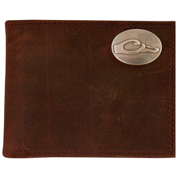 Drake Waterfowl Unisex Durable Compact Leather Bi-Fold Wallet with Metal