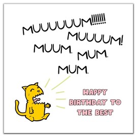 Happy Birthday Card Mum Mother in Law Mam from Daughter Son Step Cute Funny Sentimental Cat