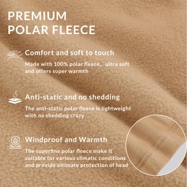 BALEAF Fleece Balaclava Face Mask,Thermal Ski Mask for Men and Women,Winter Hats Face Cover Hood Cold Weather Gear. (2 Size), Brown, Small