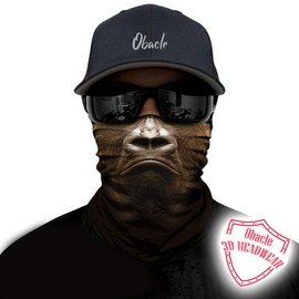 Obacle Animal Half Face Mask Sun Dust Wind Protection Breathable Seamless Face Mask for Men Women, Lightweight Thin Neck Gaiter for Outdoor Sports Gifts (Orangutan Bitter Face)