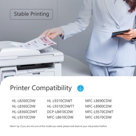 TJ TN433 TN-433 Toner Cartridges 4 Pack (Black/Cyan/Magenta/Yellow): TN433BK TN433C TN433M TN433Y Replacement for MFC-L8900CDW HL-L8360CDW HL-L8260CDW MFC-L8610CDW Printer, TN433 Toner Cartridge Set