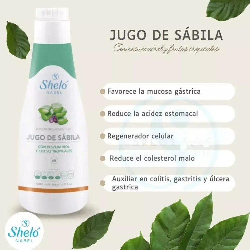 Jugo Sabila Shelo Nabel Aloe Vera Reservatrol Frutas 500ml