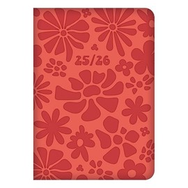 2025-26 A5 Academic Diary Week to View Soft Red